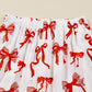 Red Christmas Bow Print Long 2pcs Pajama Set — image 15