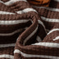 Brown Stripe Collar V Neck Color Block Pullover Top — image 15