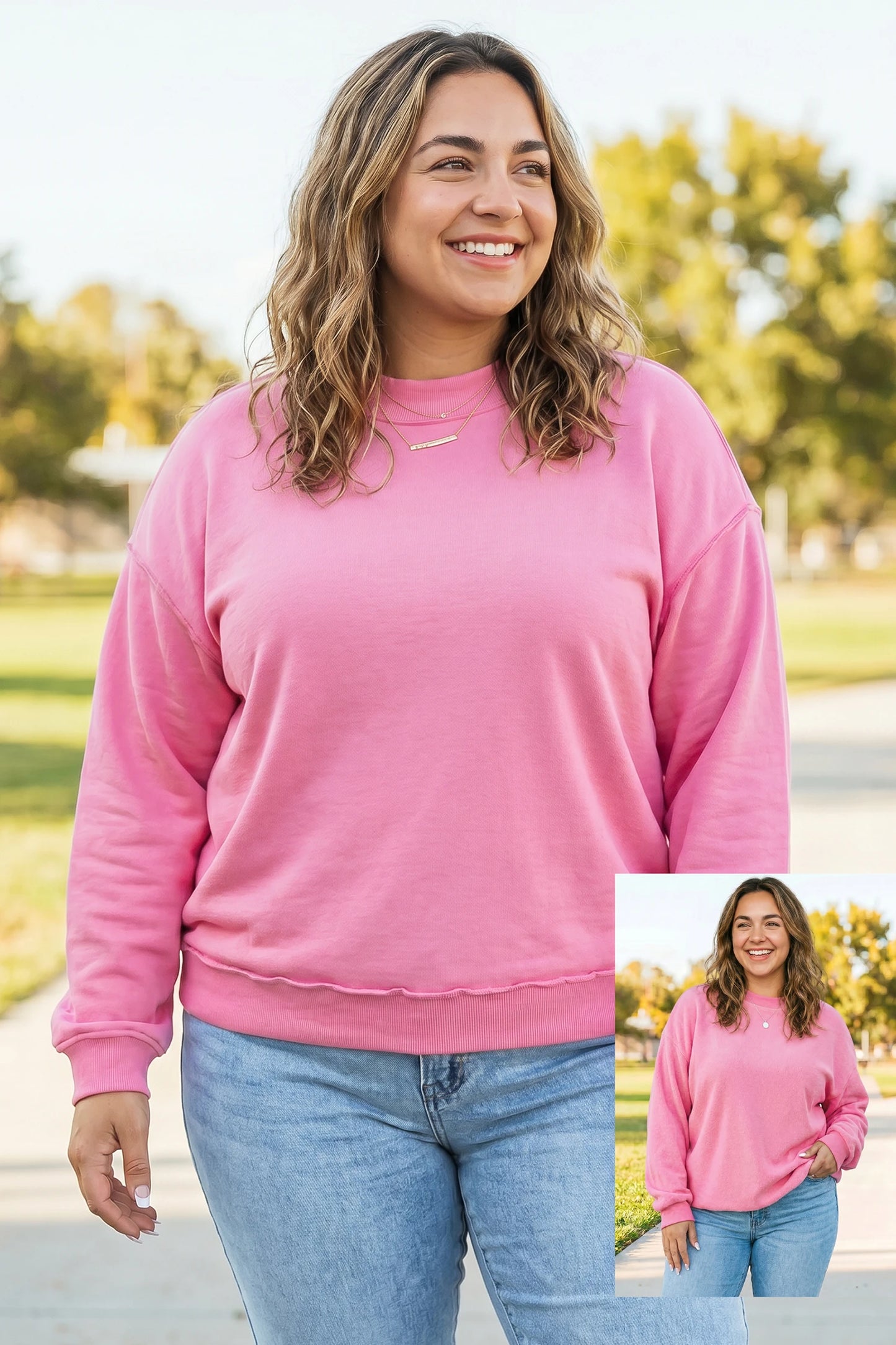PLUS Oversize Drop Shoulder Reversible Mock Neck Sweatshirt - MANY COLORS