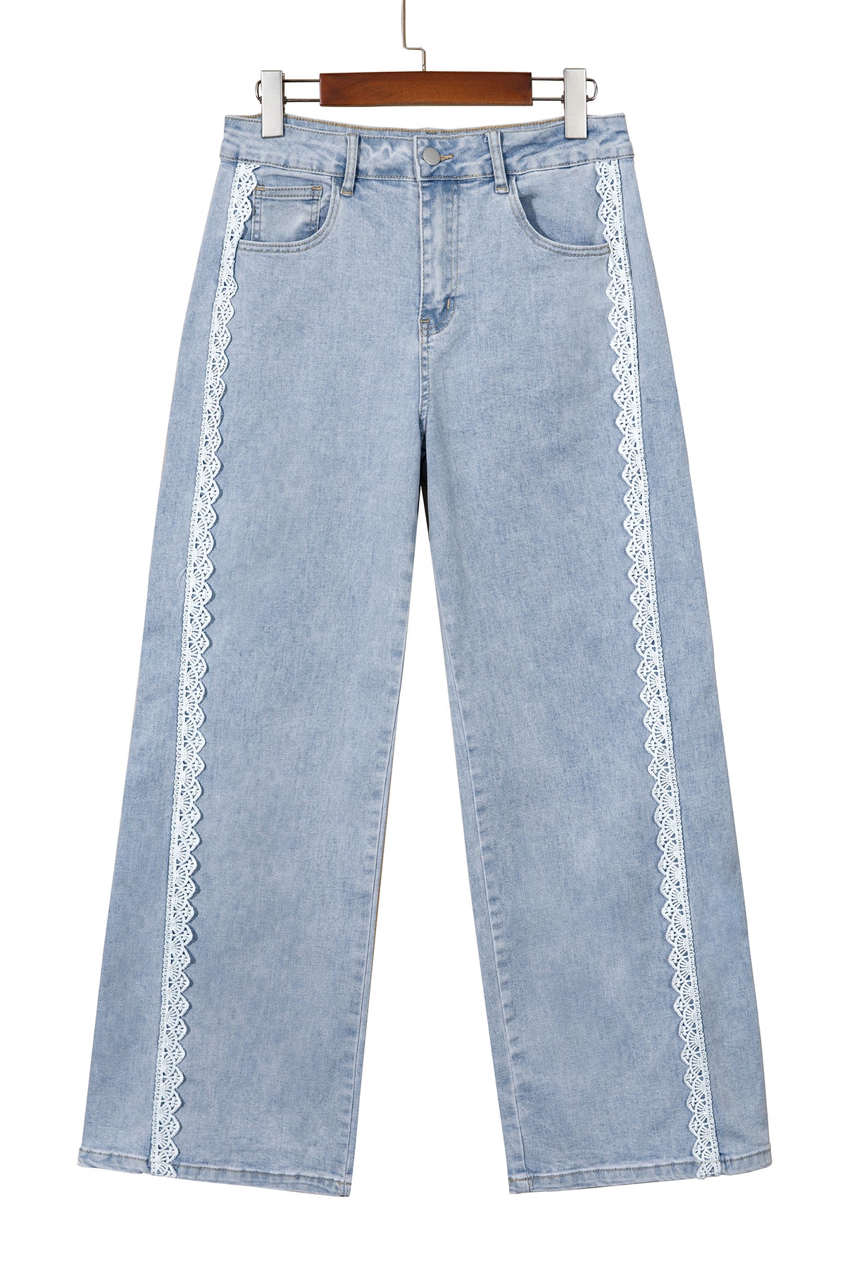 Beau Blue Lace Trim Casual Full-Length Regular Fit Jeans — image 18