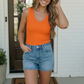 Sun Soaked Days Ribbed Tank in Orange