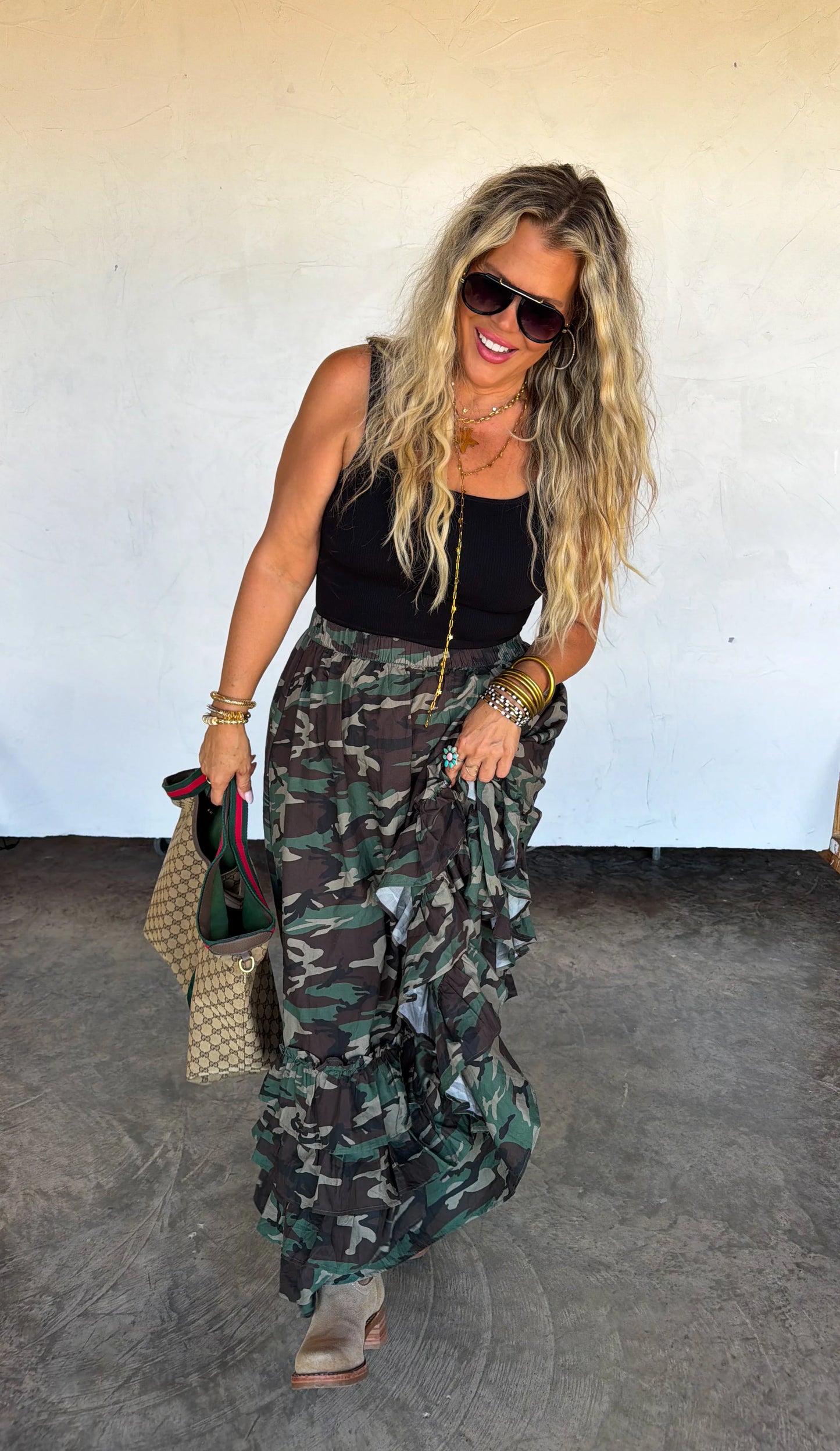 PREORDER: HIDDEN GEM CAMO MAXI SKIRT // eta November