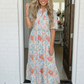 Lunch at the Museum Floral Midi Dress in Sky Blue