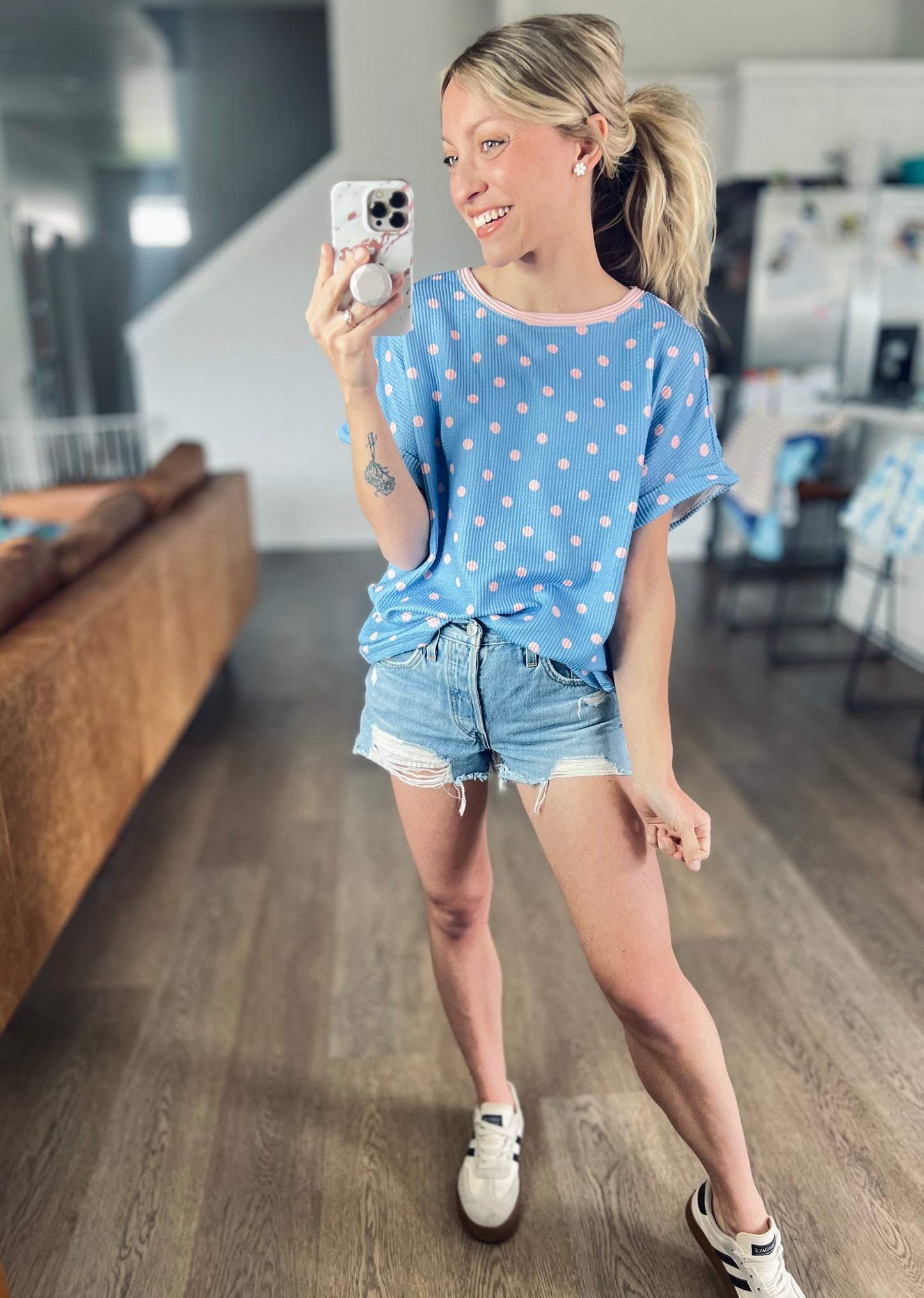 Pink Pop Polka Dot Top