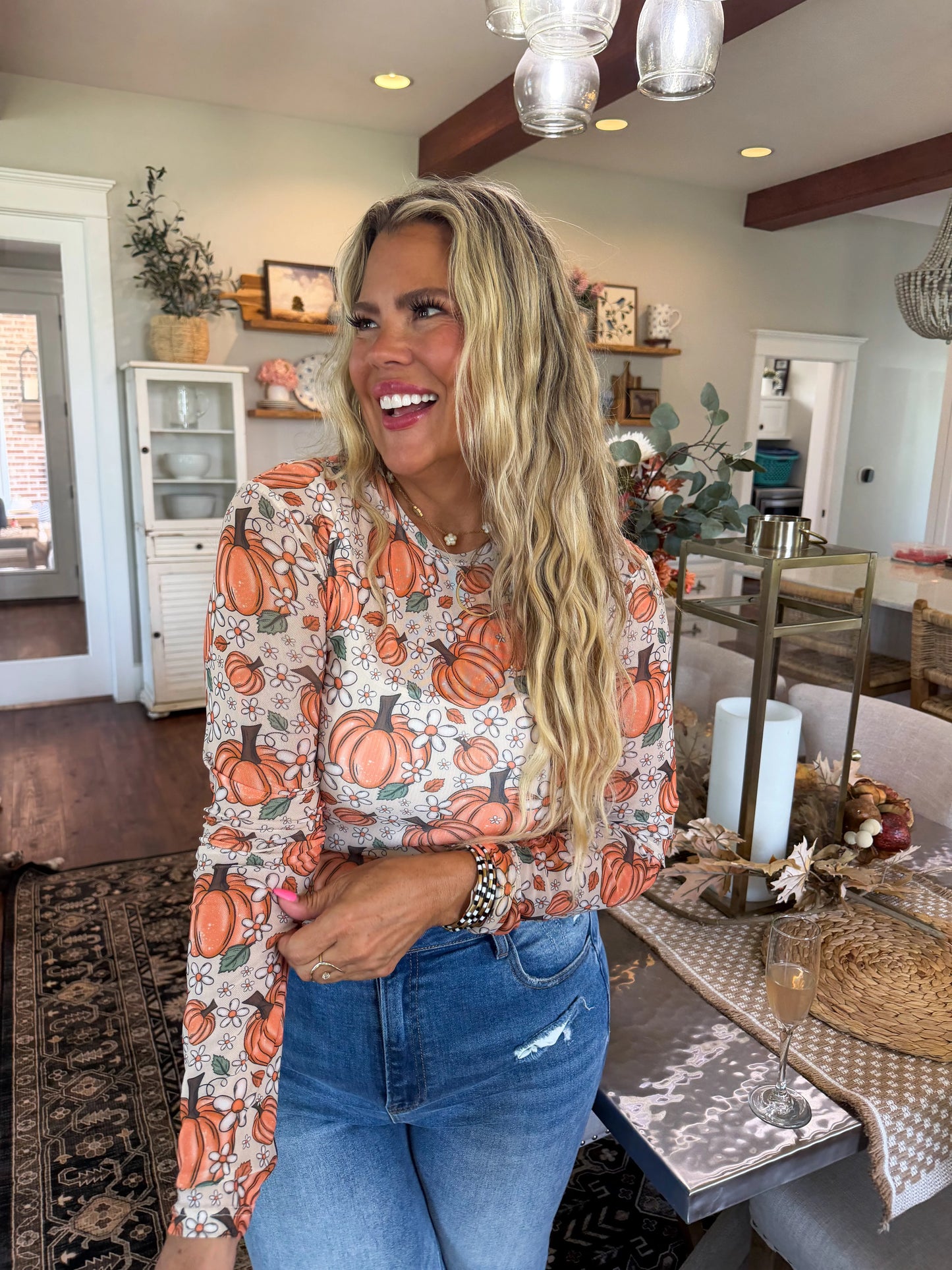 PREORDER: Harvest Bloom Mesh Top // eta October