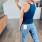 Skinny Rib Grecian Neck Built in Bra Tank