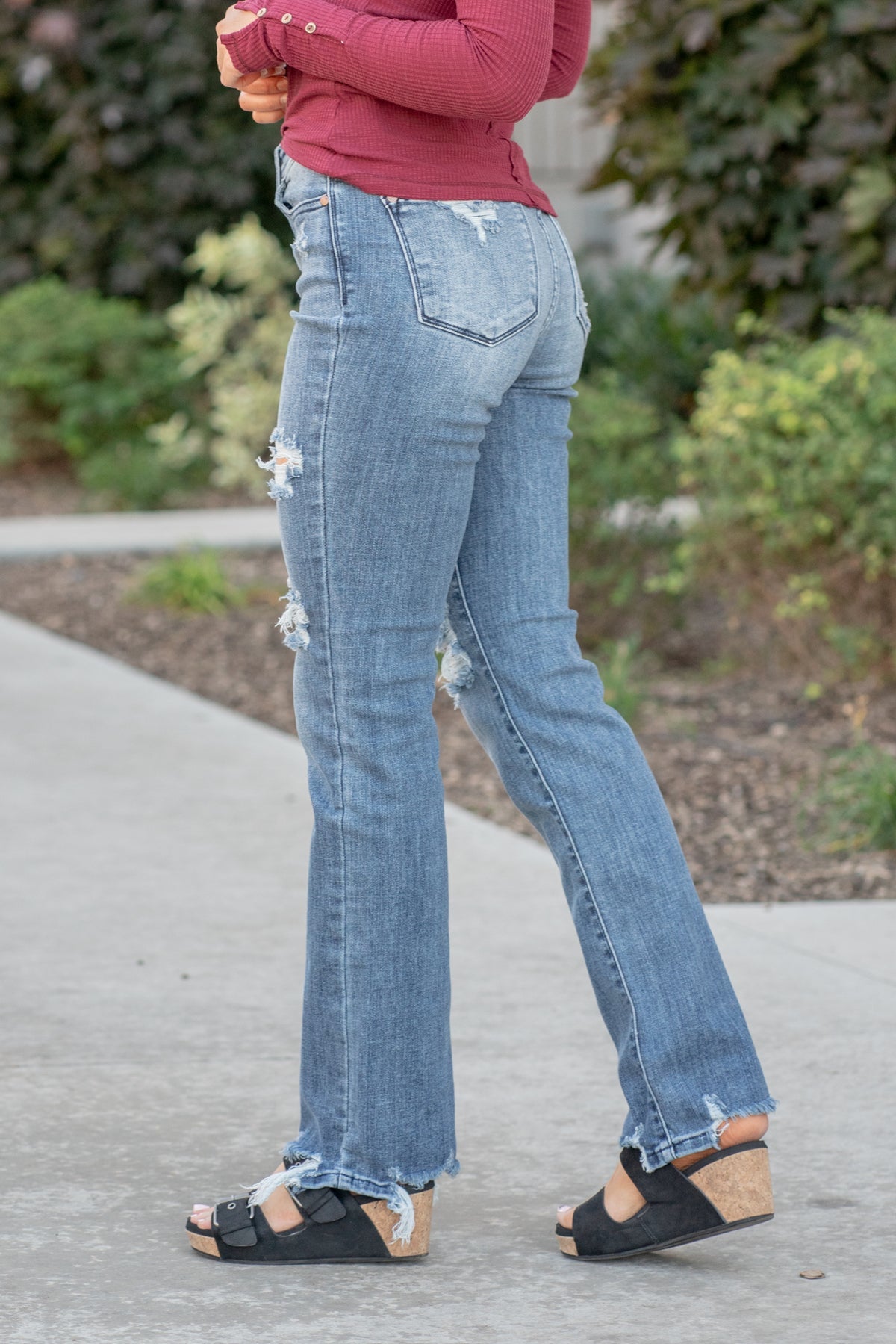 Melanie Mid Rise Destroy Straight - Judy Blue