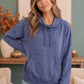 Hide and Seek Washed Cowl Neck Pullover in Blue