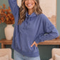 Hide and Seek Washed Cowl Neck Pullover in Blue