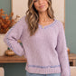 Lavender Love Whipstitch Knit Sweater