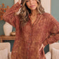Rust & Gold Washed Button Down Gauze Shirt