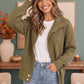 On Set Zip-Up Ribbed Sweater Jacket in Olive