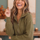 On Set Zip-Up Ribbed Sweater Jacket in Olive