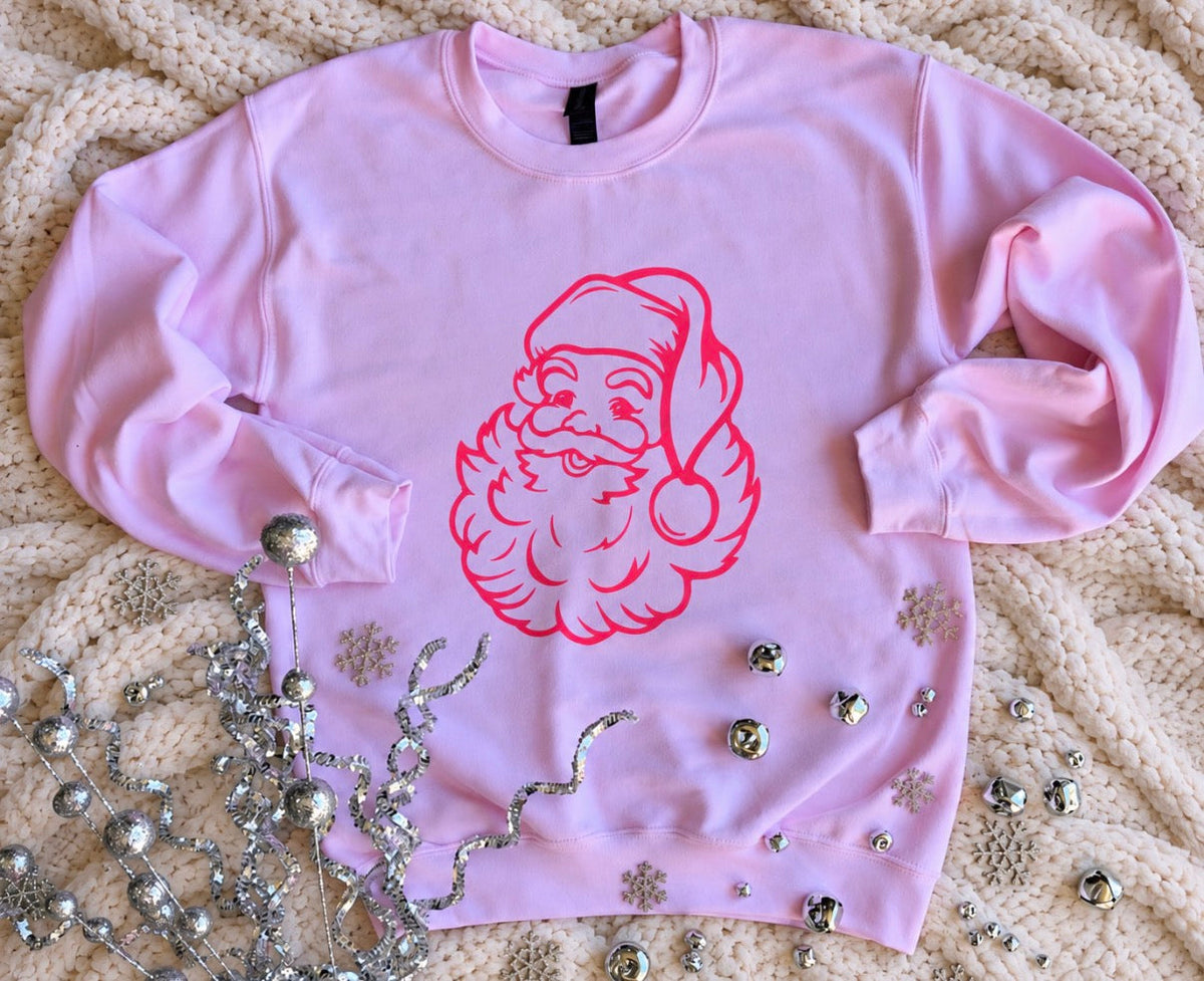 Preorder: Pink Santa Sweatshirt — image 1