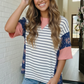 Stripe and Floral Mixed Top