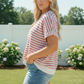 Breezy Stripe Knit Top in Ivory and Red