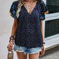 Zen Printed Tie Neck Blouse