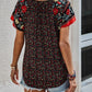 Zen Printed Tie Neck Blouse