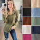 Waffle Knit Long Sleeve Drawstring Hooded Top