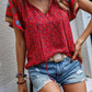 Zen Printed Tie Neck Blouse