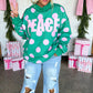 PREORDER: Peace & Polka Dot Mock Neck Pullover // ETA October - Early Nov