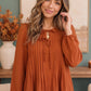 Sipping Apple Cider Tie Neck Blouse