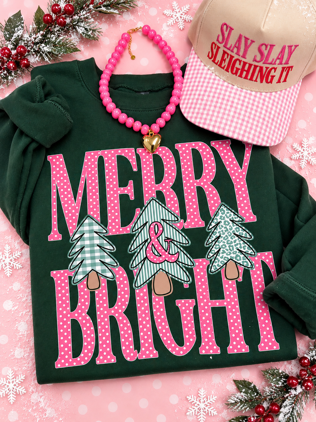 Merry & Bright Polka Dot Trees Sweatshirt