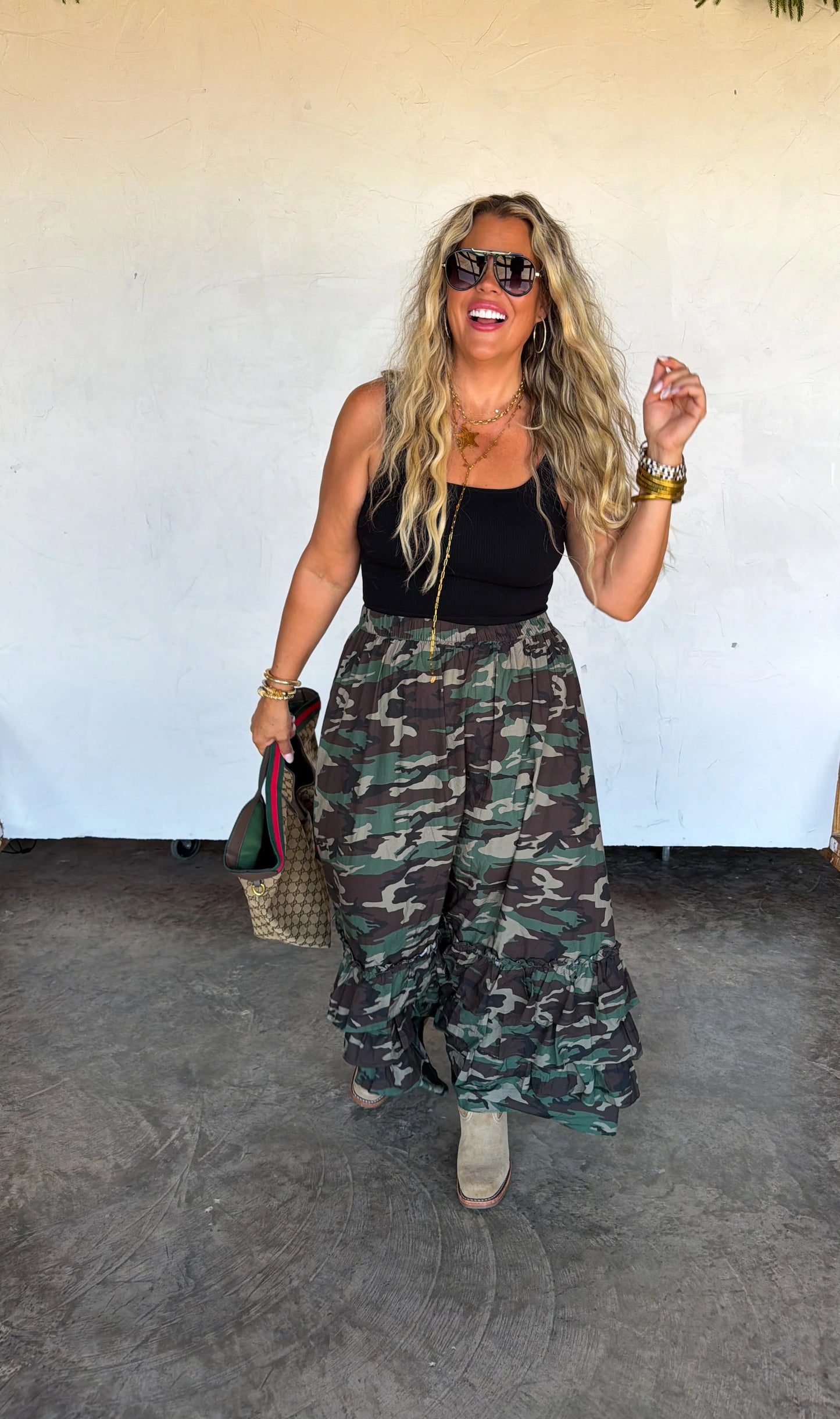 PREORDER: HIDDEN GEM CAMO MAXI SKIRT // eta November