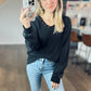 Kasen Vintage Wash Button Top