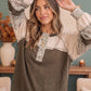 Olive You So Much Mixed Media Henley Top