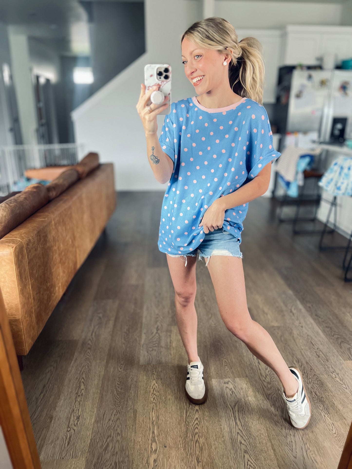 Pink Pop Polka Dot Top