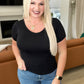 Everyday Scoop Neck Short Sleeve Top in Black