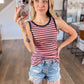 Striped Tank in Pink & Ivory