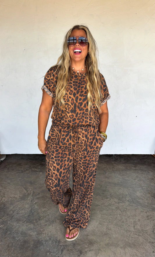 PREORDER: Cheetah Kelsey Pant Set // eta September