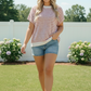 Breezy Stripe Knit Top in Ivory and Red