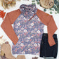 Classic Zoey ZipCowl Sweatshirt - Blushwood Floral and Terra Cotta