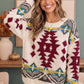 Movie Night Aztec Knit Sweater