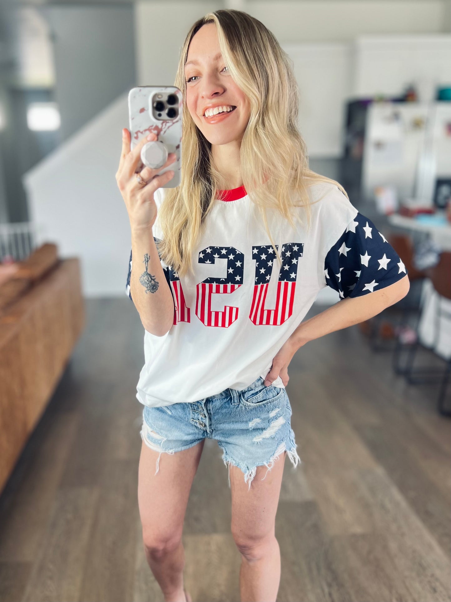 USA Print Boyfriend Tee