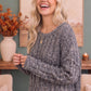 Rainy Weather Cable Knit Sweater in Heathered Purple