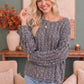 Rainy Weather Cable Knit Sweater in Heathered Purple