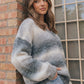 Cozy Gradient V-Neck Sweater in Slate Blue