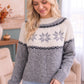 Snowflake Fair Isle Colorblock Pullover Sweater