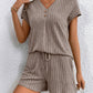 Sia Ribbed V-Neck Top and Shorts Set