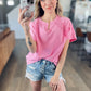 Throwback Lace Detail Top in Pink