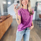 Plum Crinkle Washed Short Sleeve Tee