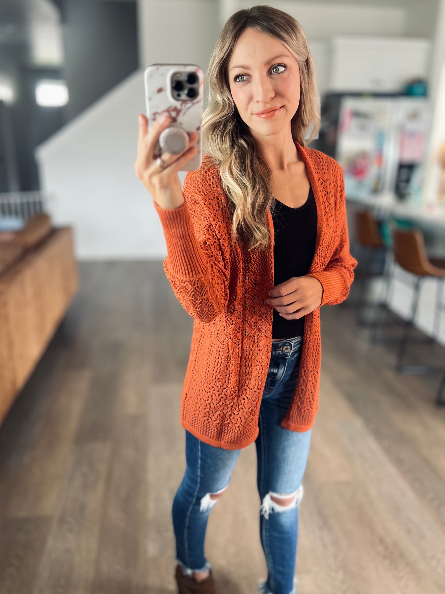 Halle Open Weave Cardigan