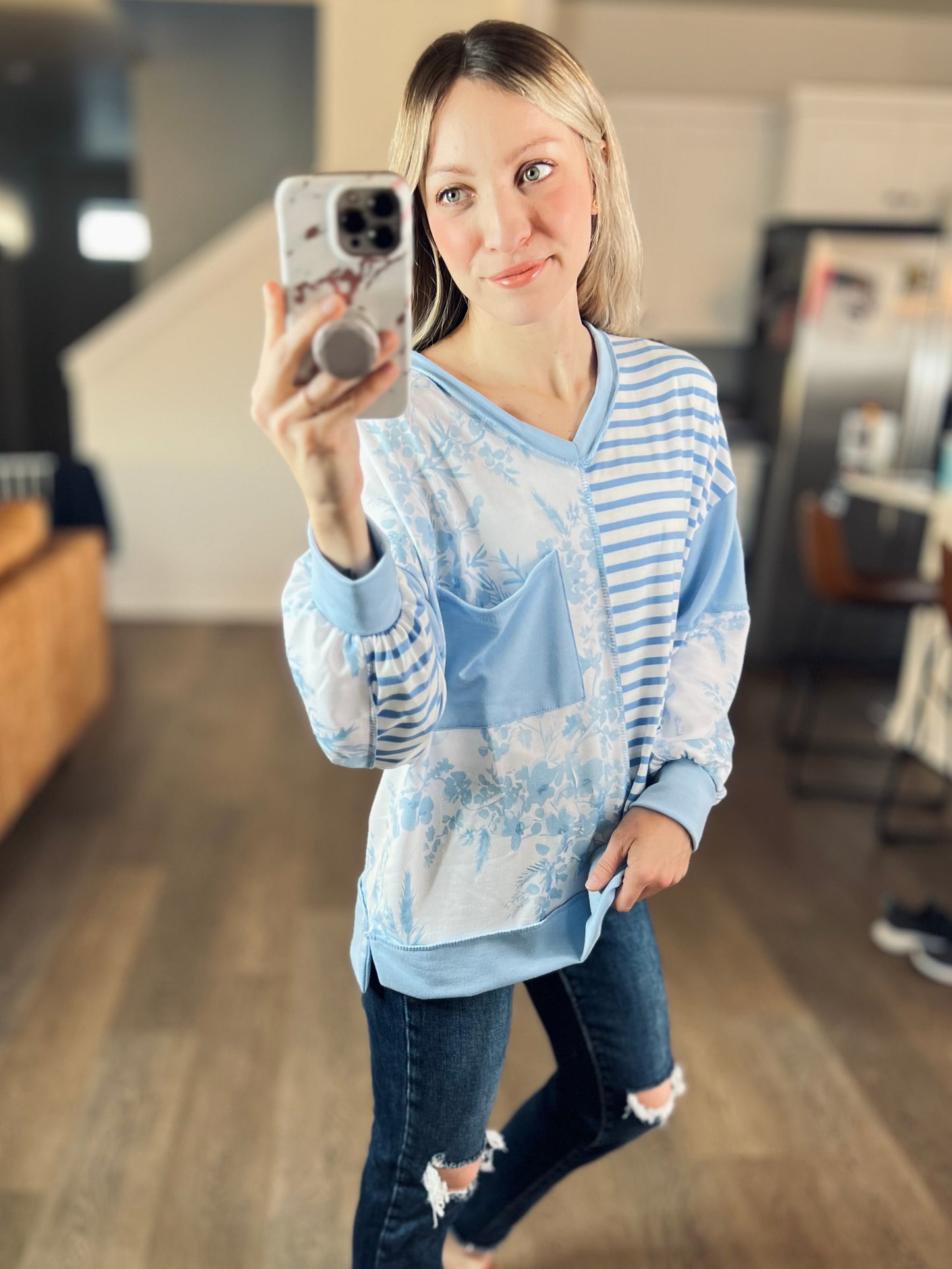 Coastal Calm Colorblock Top