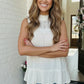 Sweet Lace Trim Ruffle Babydoll Tank