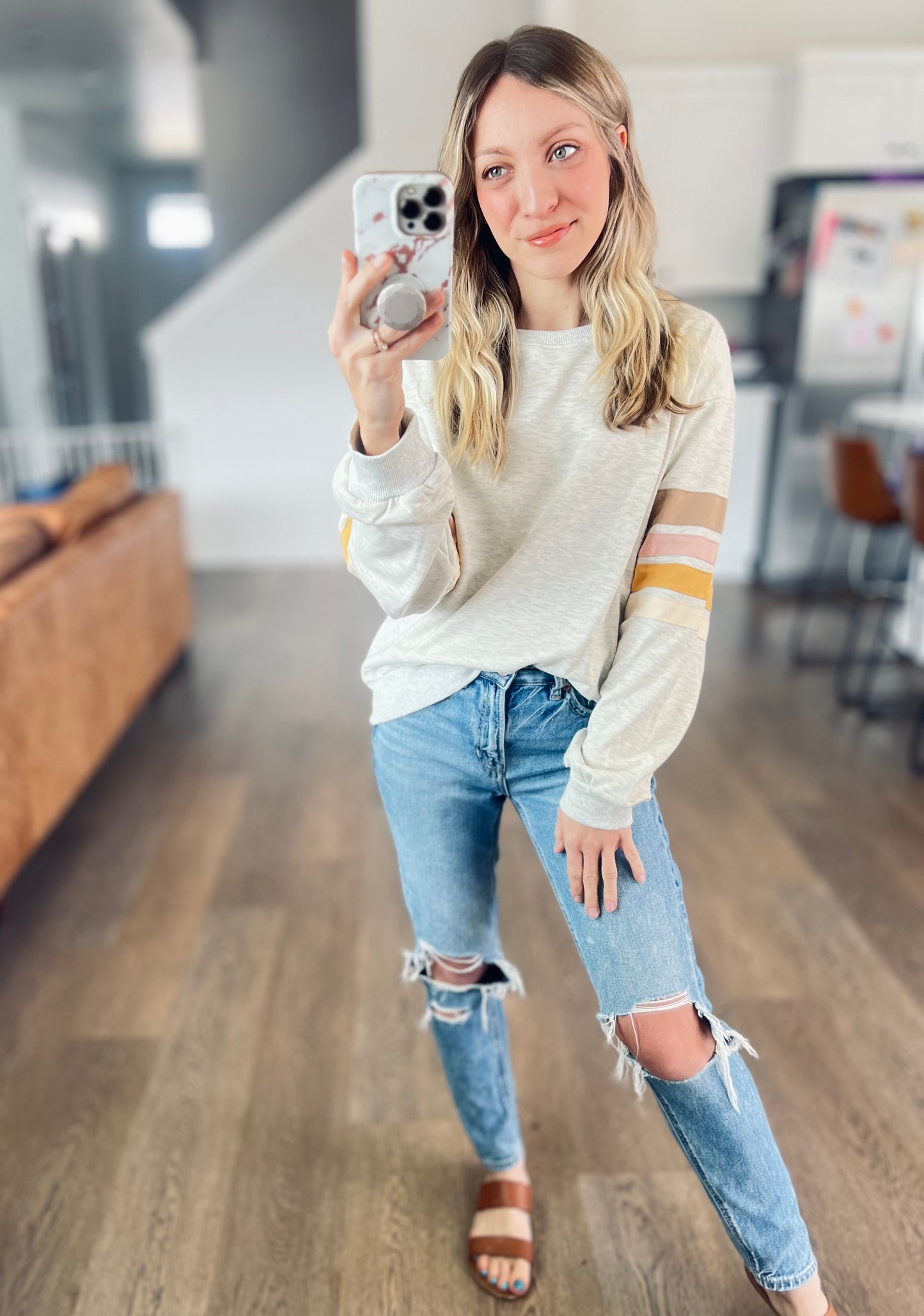 Vintage Varsity Pullover in Ash