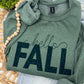PREORDER: Hello Fall Faux Leather Leopard -EMBROIDERED SWEATSHIRT